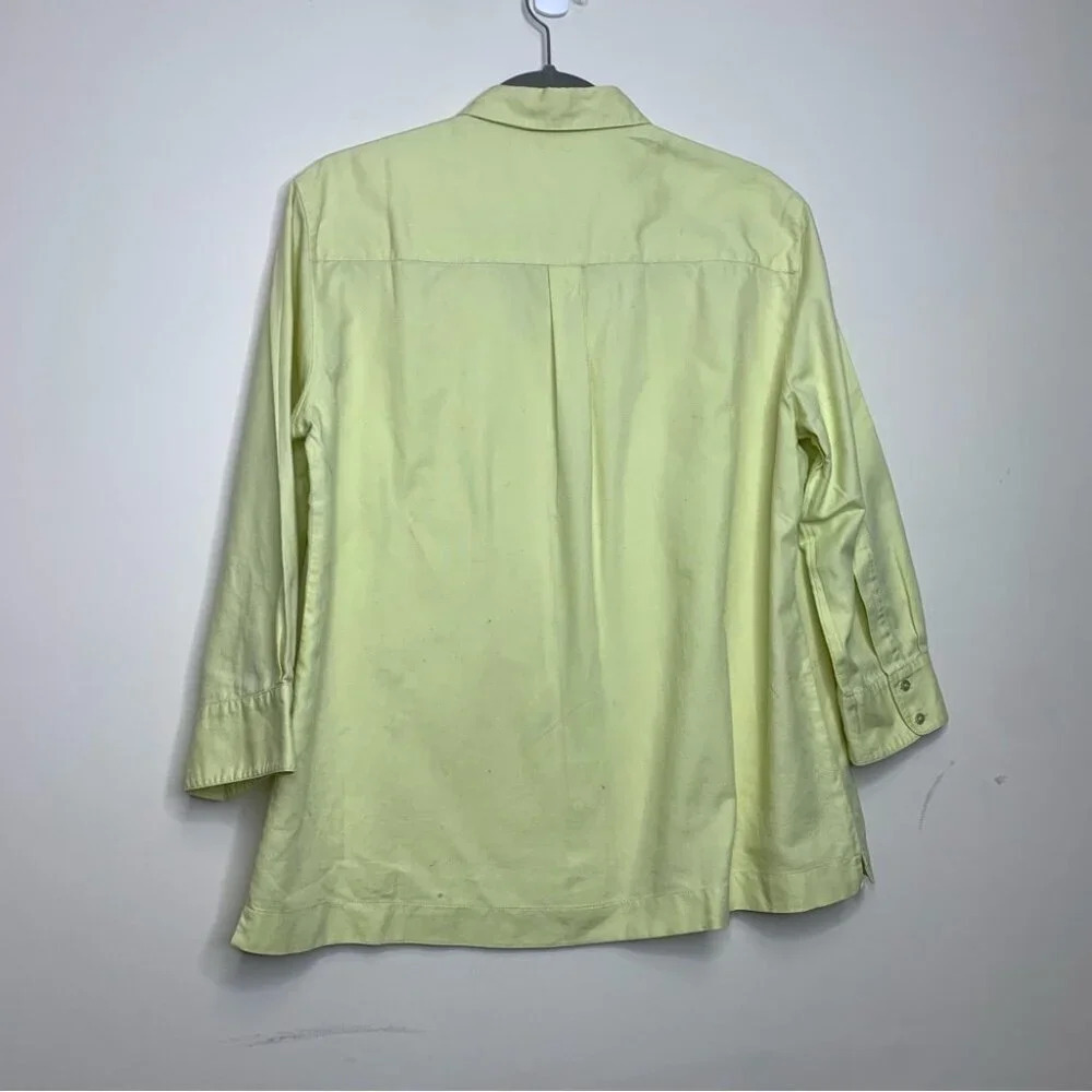 Vintage Weekend MaxMara Mint Green 3/4 Sleeves Button Front Shirt Size Large - Picture 8 of 11